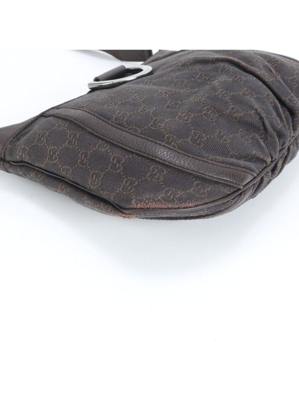 Gucci GG Canvas Abbey Leather Shoulder Bag Crossbody Brown - Picture 4 of 9